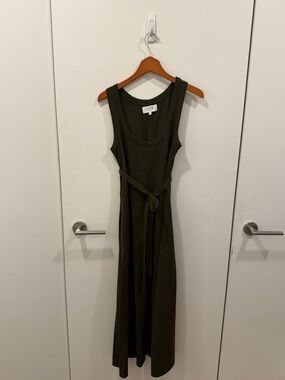La ligne green long scoop neck cotton dress size XS
